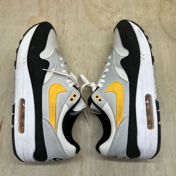 USED sz 12 Nike Air Max 1 Steelers White Gold Black Sneakers FD9082-104 - Picture 4 of 13